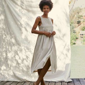 Christy Dawn Checkered Cream Midi Dress